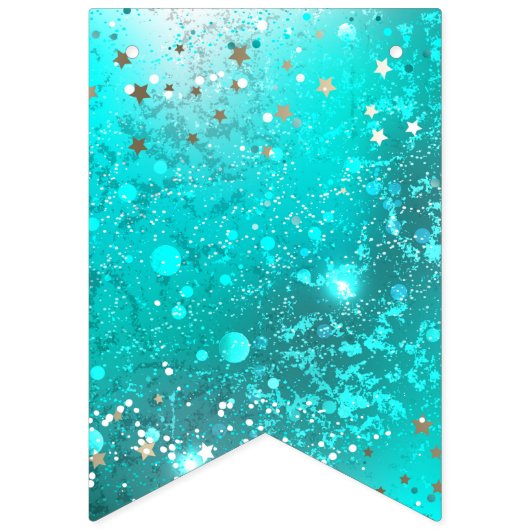 Mint Turquoise Foil Hintergrund Wimpelkette (Zweite Fahne)