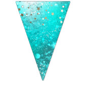Mint Turquoise Foil Hintergrund Wimpelkette (Dritte Fahne)