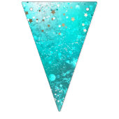 Mint Turquoise Foil Hintergrund Wimpelkette (Erste Fahne)