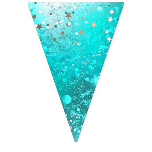 Mint Turquoise Foil Hintergrund Wimpelkette (Erste Fahne)