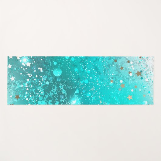 Mint Turquoise Foil Hintergrund Yogamatte (Vorderseite (Horizontal))