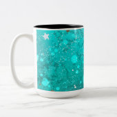 Mint Turquoise Foil Hintergrund Zweifarbige Tasse (Links)
