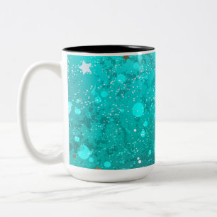 Mint Turquoise Foil Hintergrund Zweifarbige Tasse