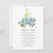 Mint und Blue Boho Pop Fizz Clink Brautparty Einladung (Vorderseite)