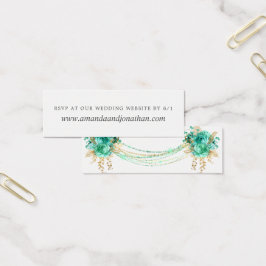 Mint und Gold Floral String Lights Hochzeit RSVP