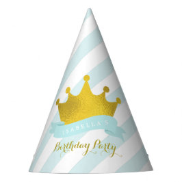 Mint und Gold Tiara Princess Birthday Partyhütchen
