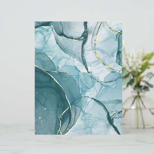 Mint- und goldener Marmor (Stehend Vorderseite)
