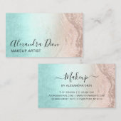 Mint- und Kupferstich-Rose, Goldschminke-Glitzer Visitenkarte (Vorne/Hinten)