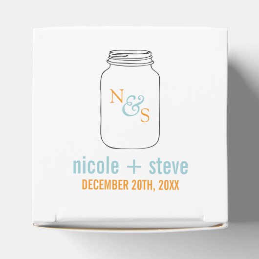 Mint und Mandarine Mason Jar Monogram Wedding Geschenkschachtel (Oben)