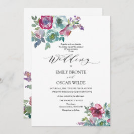 Mint und Mauve Floral Wedding Einladung