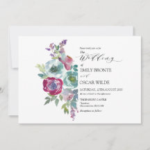 Mint und Mauve Watercolor Blumenhochzeit
