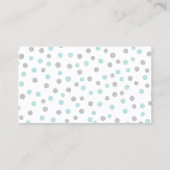 Mint und Silver Glitzer Confetti Dots Visitenkarte (Rückseite)