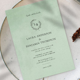 Mint Velvet Texture Elegante Hochzeit Einladung