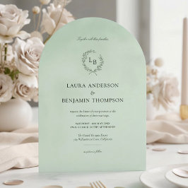 Mint Velvet Texture Eleganter Arch Style Hochzeit Einladung