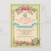 Mint Vintag Baby Tee Party Blumenkohl Teekanne Ein