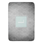Mint Vintage Damask Monogramm Badmatte Badematte (Vorderseite Vertikal)