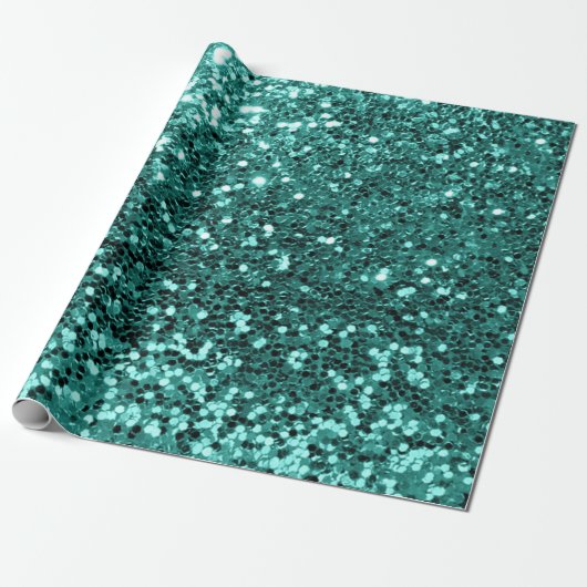 Mint Wasser Sequin Glitzer Shiny Effekt Geschenkpapier (Ungerollt)