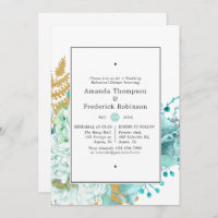 Mint Watercolor Blues Hochzeitsessen Probe