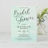 Mint Watercolor Bridal Dusche Einladung (Stehend Vorderseite)