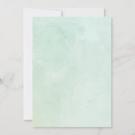 Mint Watercolor Bridge Gown Brautparty Einladung (Rückseite)