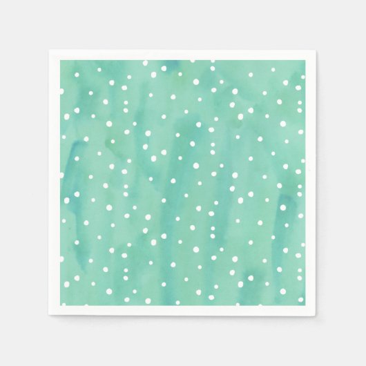 Mint Watercolor Dots Babydusche Serviette (Vorderseite)
