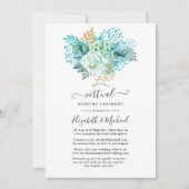 Mint Watercolor Floral Online Virtual Wedding Einladung (Vorderseite)