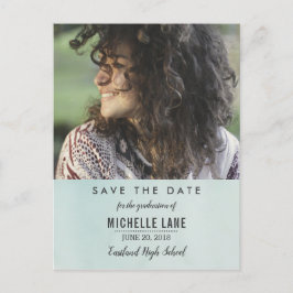 Mint Watercolor Graduate Save the Date Foto Postkarte