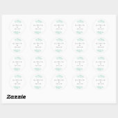 Mint Watercolor Greenerity Wedding Round Sticker (Blatt)