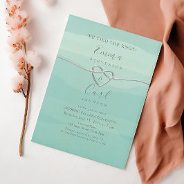Mint Watercolor Herz Hochzeitsempfang Einladung