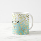 Mint Watercolor Ombre Glam Gold Leopard Kaffeetasse (VorderseiteRechts)