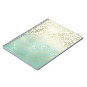 Mint Watercolor Ombre Glam Gold Leopard Notizblock (Linke Seite)