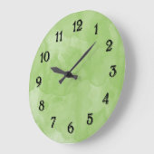 Mint Watercolor schick grüne Pastellfarben Große Wanduhr (Winkel)