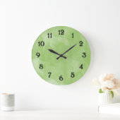 Mint Watercolor schick grüne Pastellfarben Große Wanduhr (Zuhause)
