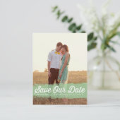 MINT WATERCOLOR SPLASH | SAVE THE DATE POSTCARD ANKÜNDIGUNGSPOSTKARTE (Stehend Vorderseite)