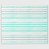 Mint Watercolor Stripe Beach Geschenkpapier (Flach)