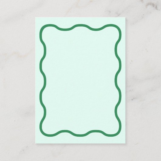 Mint Wavy Retro Hochzeit Begleitkarte (Rückseite)