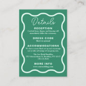 Mint Wavy Retro Hochzeit Begleitkarte (Vorderseite)