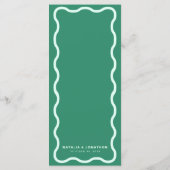 Mint Wavy Retro Hochzeit Menükarte (Rückseite)