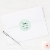 Mint Wedding Bridal Engagement Party Favoriten Runder Aufkleber (Umschlag)