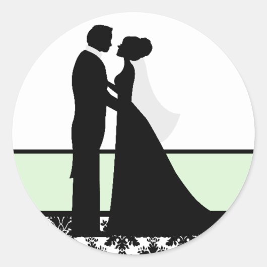 Mint Wedding Couple Siegel Runder Aufkleber (Vorderseite)