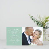 Mint Wedding Foto Vielen Dank Karten (Stehend Vorderseite)