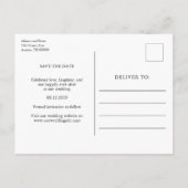 Mint Wedding Save the Date Calendar Foto Ankündigungspostkarte (Rückseite)