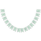 Mint Wedding Simple Green Grey Bride & Groom Names Wimpelkette (Alle)