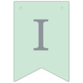 Mint Wedding Simple Green Grey Bride & Groom Names Wimpelkette (Zweite Fahne)
