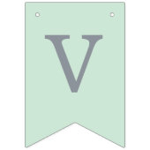 Mint Wedding Simple Green Grey Bride & Groom Names Wimpelkette (Erste Fahne)