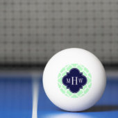 Mint, weiß marokkanisch #5 Navy 3 Initial Monogram Tischtennisball (Netto)