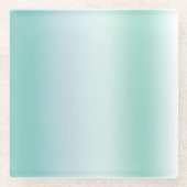 Mint Weiße Streifen Glasuntersetzer (Vorderseite)