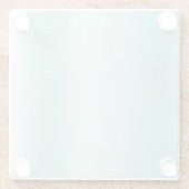 Mint Weiße Streifen Glasuntersetzer (Rückseite)