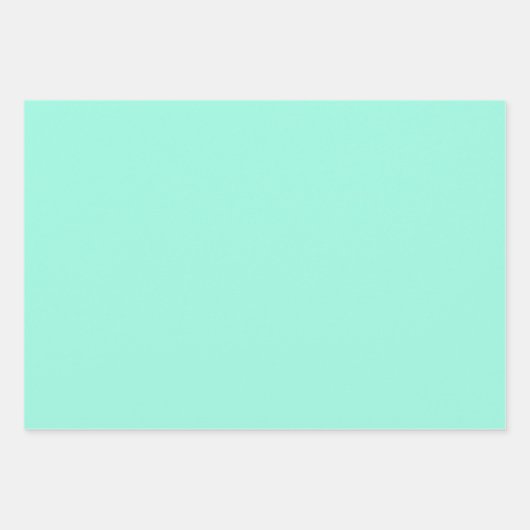 Mint & Weißes Blumenrastermuster Geschenkpapier Set (Vorderseite 2)