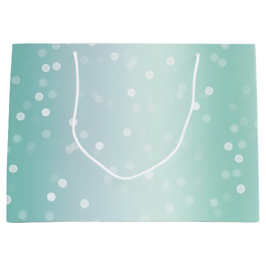 Mint White Bokeh Dots Bow Cupcake Christmas Große Geschenktüte (Vorderseite)